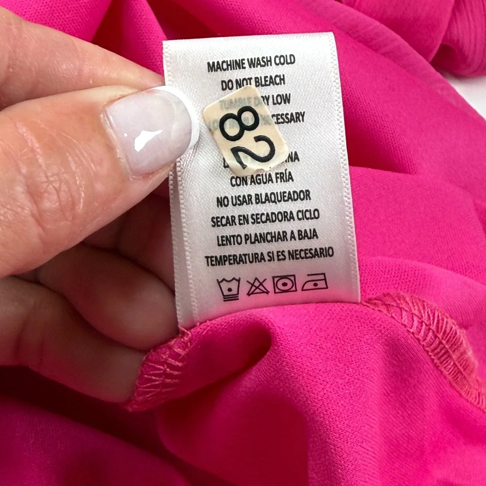Vince Camuto‎ Pink Tiered Ruffle Dress Long Sleeve Shift Women's Size Small